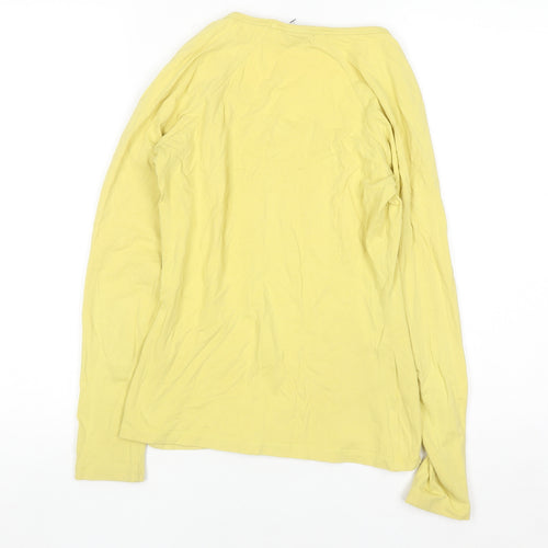 Laura Ashley Women’s Yellow Long Sleeve Cotton Stretch T-Shirt UK 8