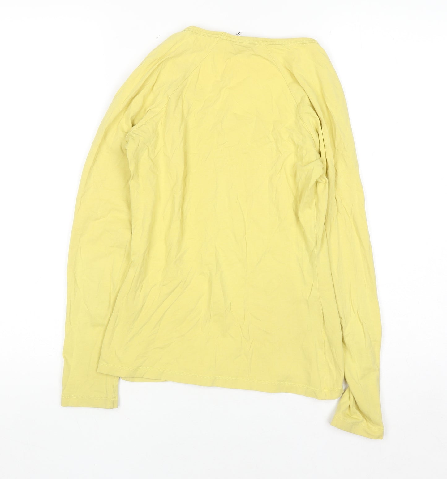 Laura Ashley Women’s Yellow Long Sleeve Cotton Stretch T-Shirt UK 8