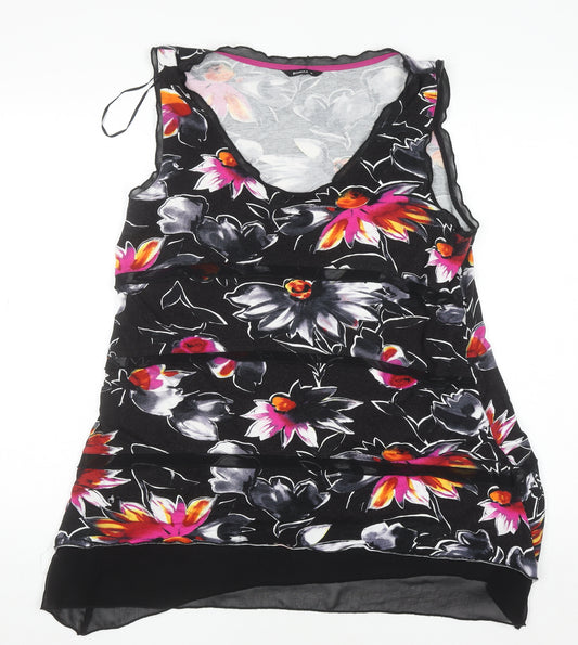Roman Women’s Multicoloured Floral V-Neck Sleeveless Tunic Top Size 16
