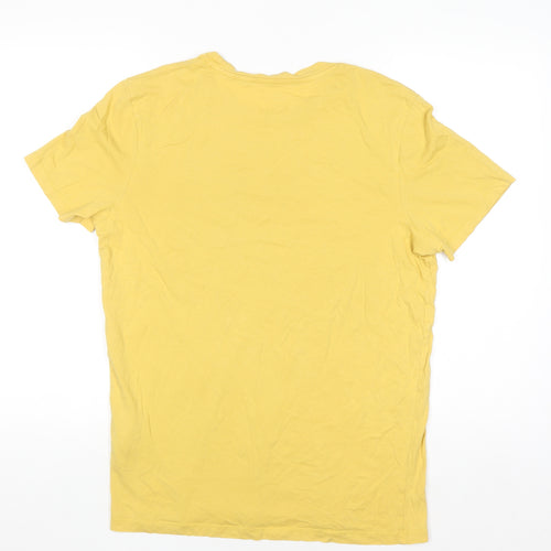 Jack & Jones Mens Yellow Graphic Print Regular Fit T-Shirt M