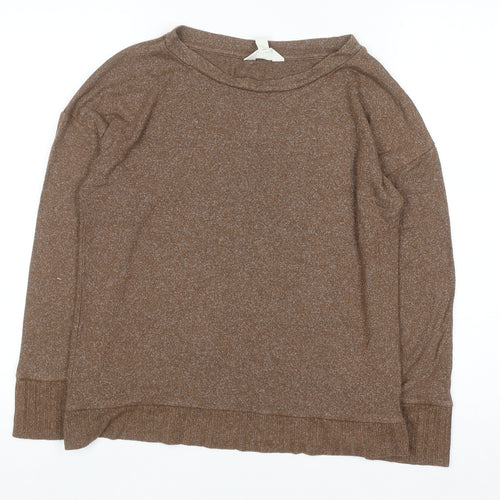 Marks and Spencer Women Brown Size 8 Lounge Edit Long Sleeve Top