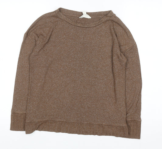 Marks and Spencer Women Brown Size 8 Lounge Edit Long Sleeve Top