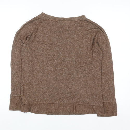 Marks and Spencer Women Brown Size 8 Lounge Edit Long Sleeve Top