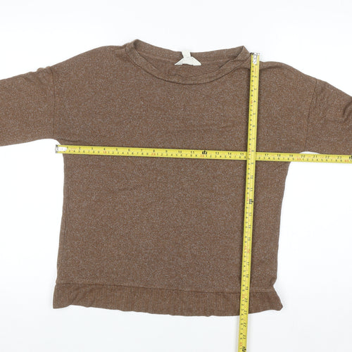 Marks and Spencer Women Brown Size 8 Lounge Edit Long Sleeve Top