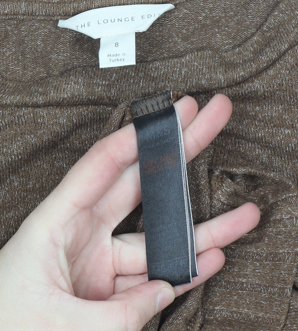 Marks and Spencer Women Brown Size 8 Lounge Edit Long Sleeve Top