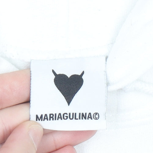 MARIAGULINA Women’s White Printed Pullover Hoodie Size S