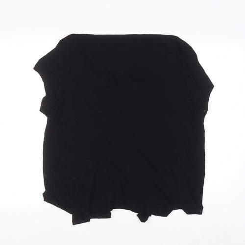 BHS Women’s Black Animal Print Tunic Blouse Size 16 Short Sleeve