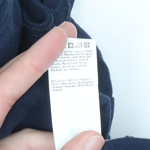 River Island Men's Blue Short Sleeve Cotton Polo Shirt Size L