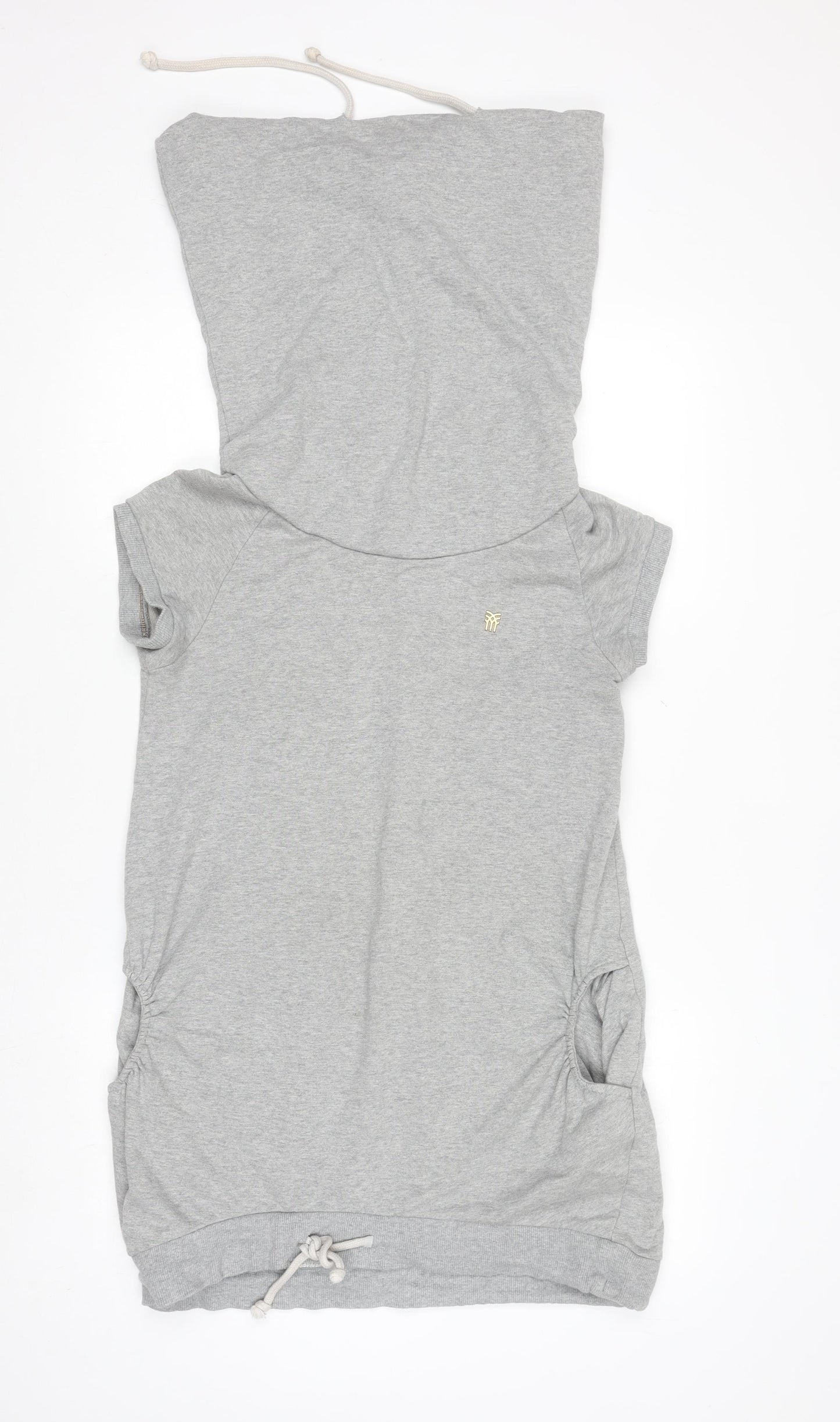 Fenchurch Women's Grey Short Sleeve Pullover Hoodie Tunic Size S