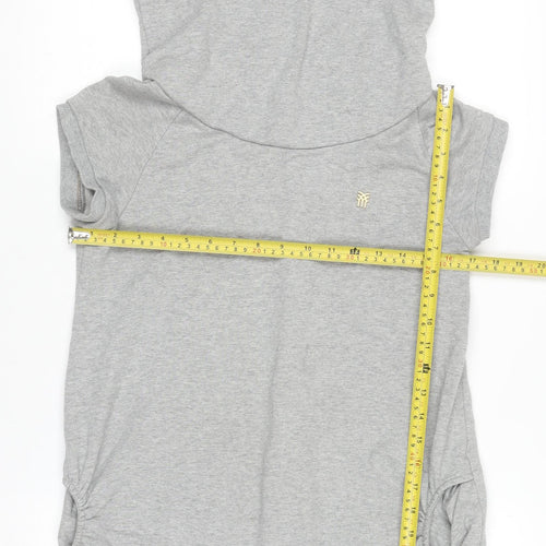 Fenchurch Women's Grey Short Sleeve Pullover Hoodie Tunic Size S