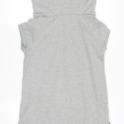 Fenchurch Women's Grey Short Sleeve Pullover Hoodie Tunic Size S