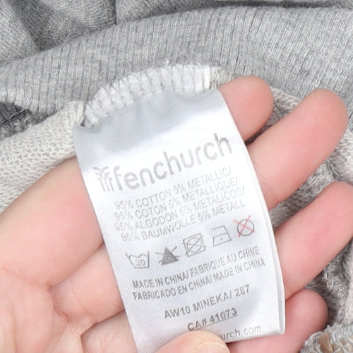Fenchurch Women's Grey Short Sleeve Pullover Hoodie Tunic Size S