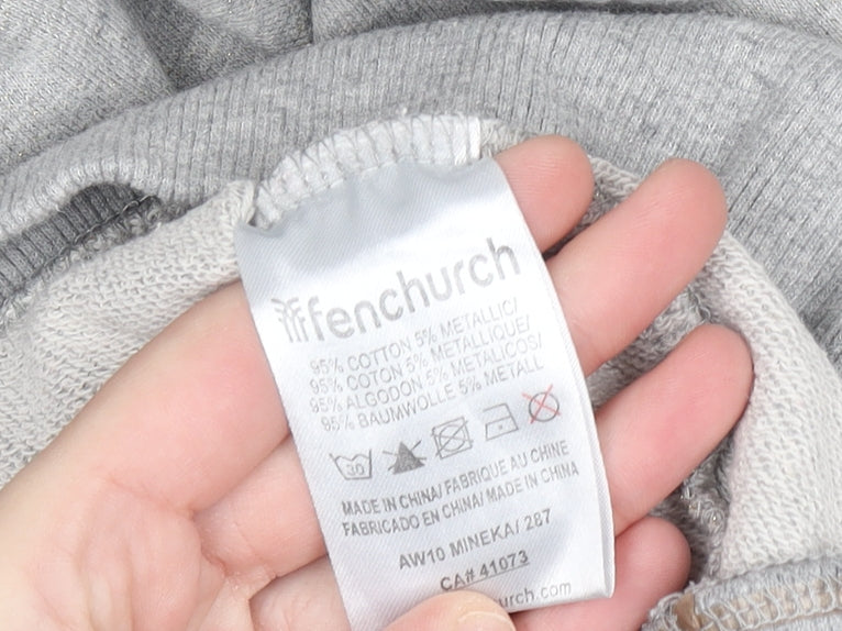 Fenchurch Women's Grey Short Sleeve Pullover Hoodie Tunic Size S