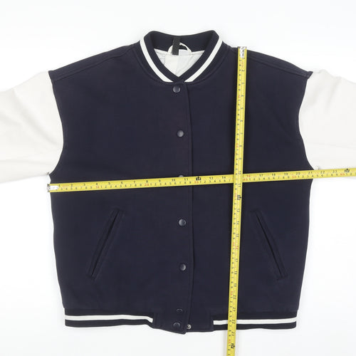 ZARA Men Blue Varsity Jacket Size S Embroidered Paris Logo