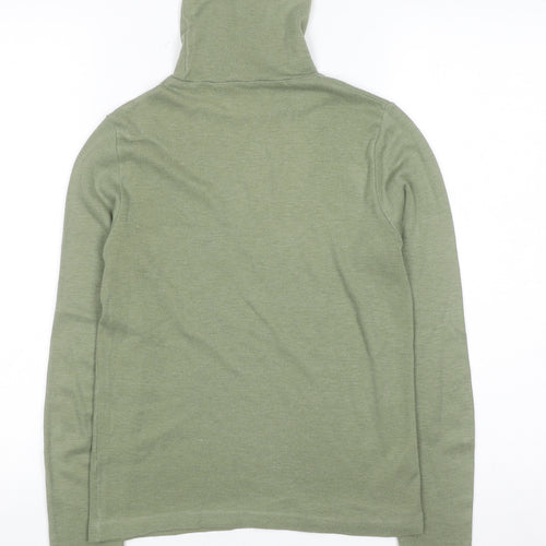 Marks and Spencer Women Green Roll Neck Long Sleeve Wool Blend Jumper Size 14