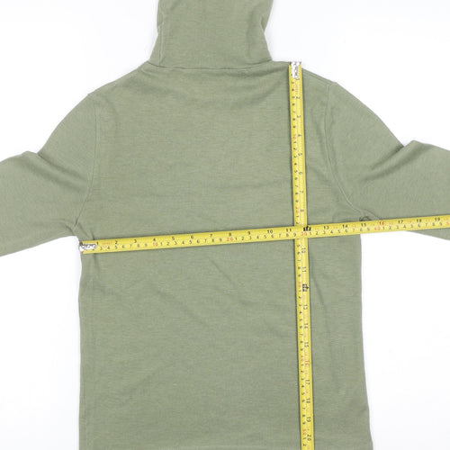 Marks and Spencer Women Green Roll Neck Long Sleeve Wool Blend Jumper Size 14