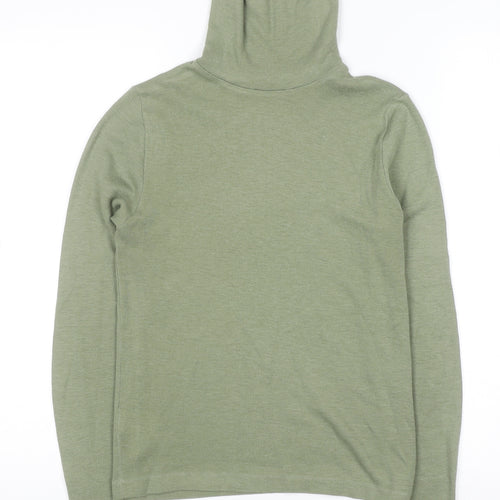 Marks and Spencer Women Green Roll Neck Long Sleeve Wool Blend Jumper Size 14