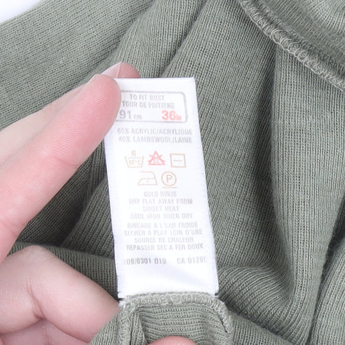 Marks and Spencer Women Green Roll Neck Long Sleeve Wool Blend Jumper Size 14