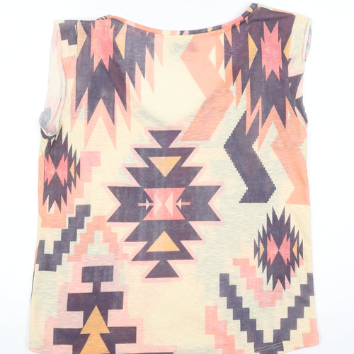 Zara Trafaluc Women's Multicoloured Aztec Print Sleeveless V-Neck Tank Top - Size 12