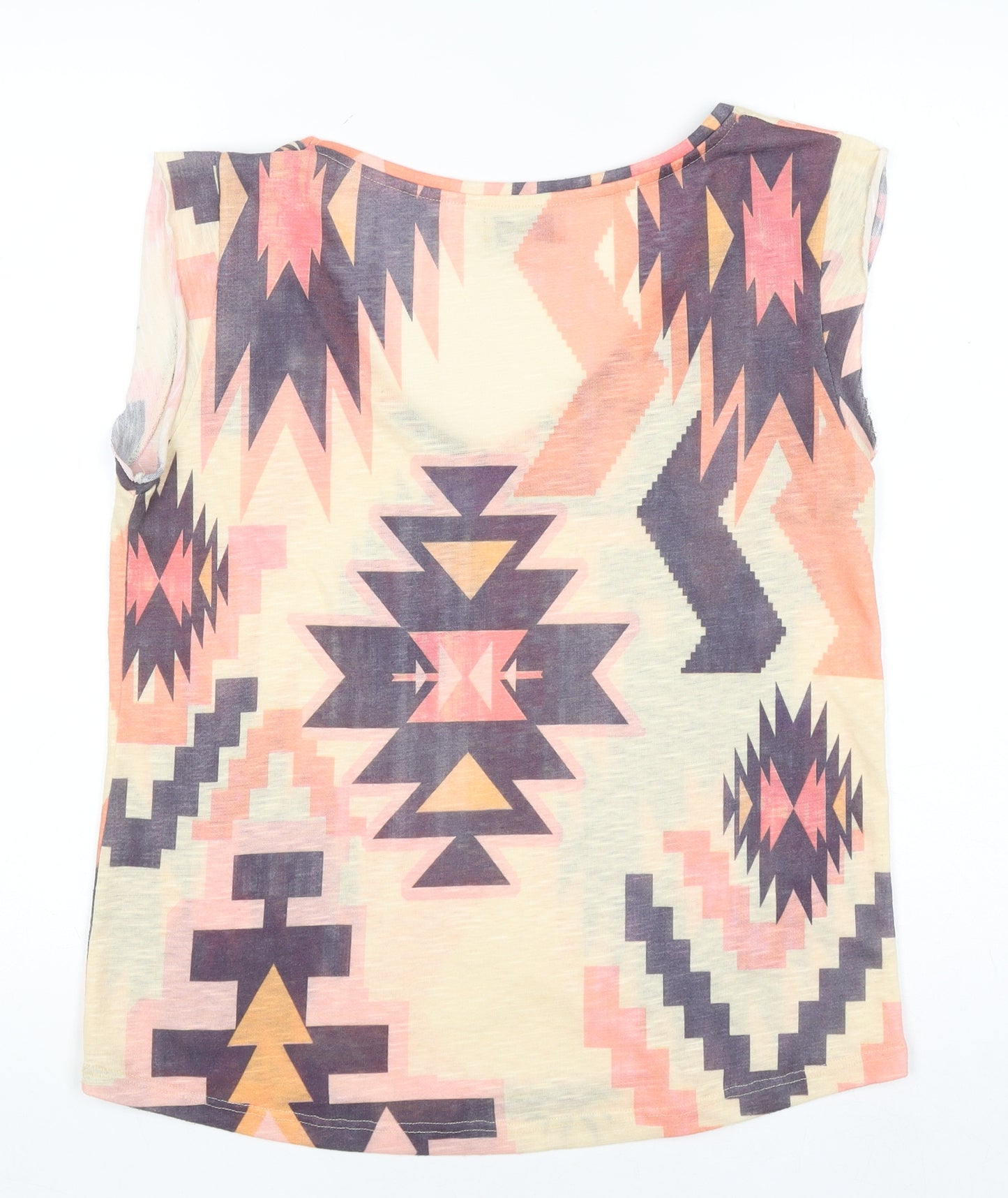 Zara Trafaluc Women's Multicoloured Aztec Print Sleeveless V-Neck Tank Top - Size 12