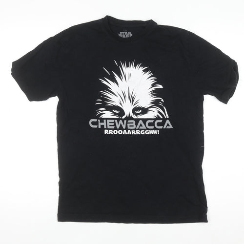 Star Wars Men’s Black Chewbacca Graphic Short Sleeve Cotton T-Shirt Size S