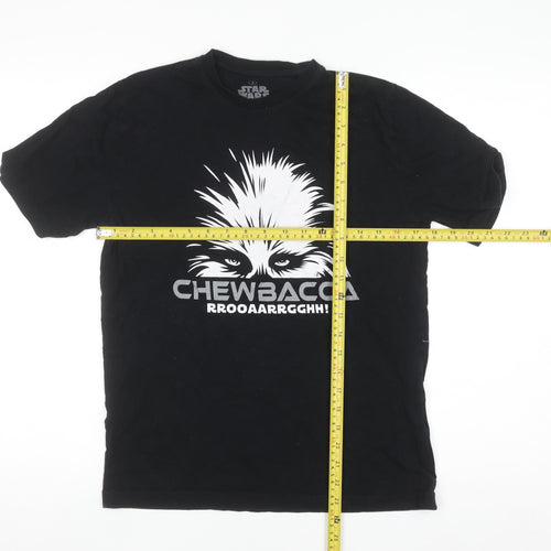 Star Wars Men’s Black Chewbacca Graphic Short Sleeve Cotton T-Shirt Size S