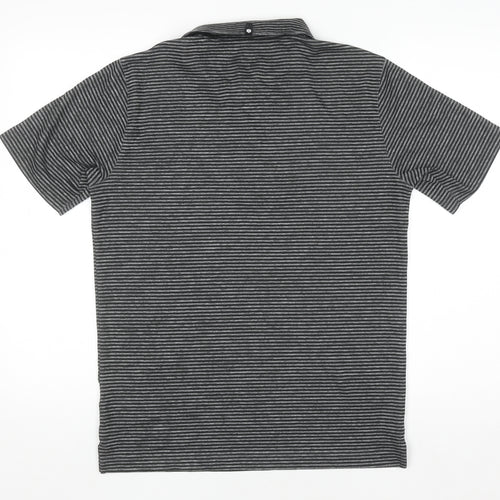 Puma Men’s Grey Striped Polo Shirt Size S Regular Fit