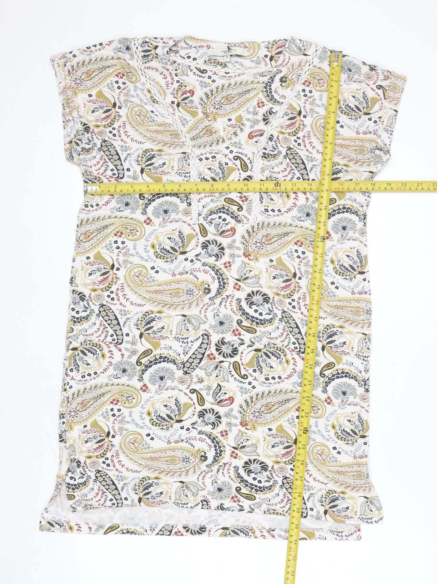 Next Womens Multicoloured Paisley Viscose Tunic Blouse Size 10