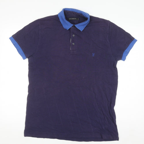 French Connection Men's Purple Polo Shirt Size L Cotton Casual Top