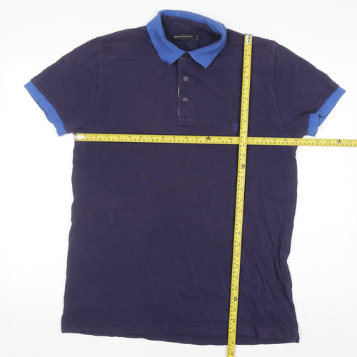 French Connection Men's Purple Polo Shirt Size L Cotton Casual Top