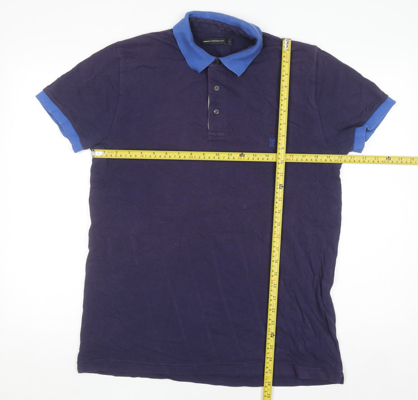 French Connection Men's Purple Polo Shirt Size L Cotton Casual Top
