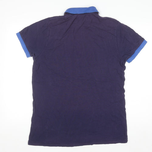 French Connection Men's Purple Polo Shirt Size L Cotton Casual Top