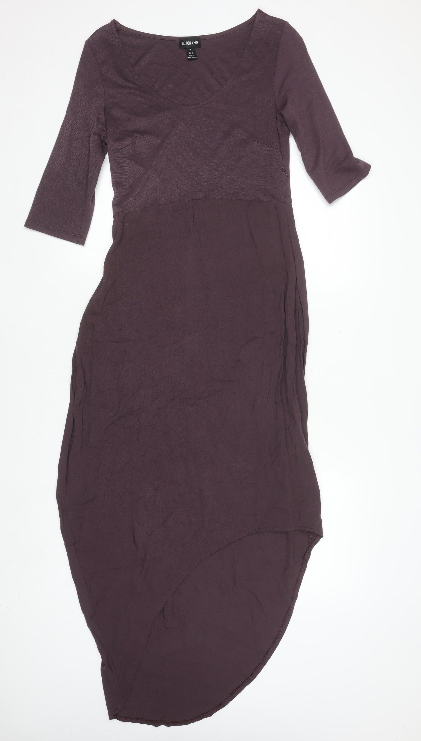 Ronen Chen Women's Purple Asymmetric Hi-Low Dress Size 10