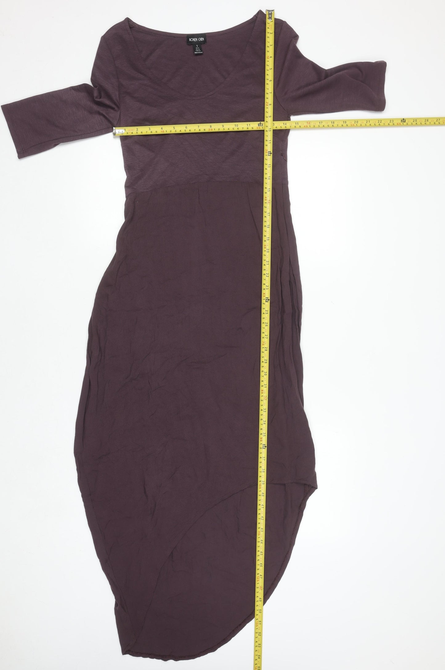 Ronen Chen Women's Purple Asymmetric Hi-Low Dress Size 10