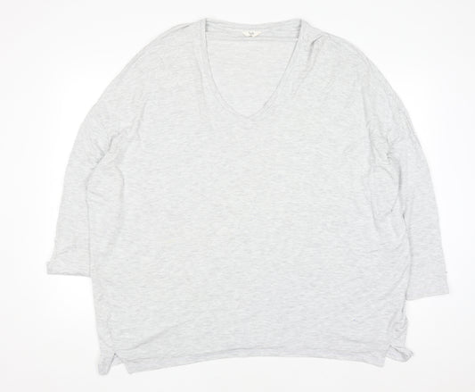 Hush Women’s Grey V-Neck Relaxed Jersey T-Shirt XL