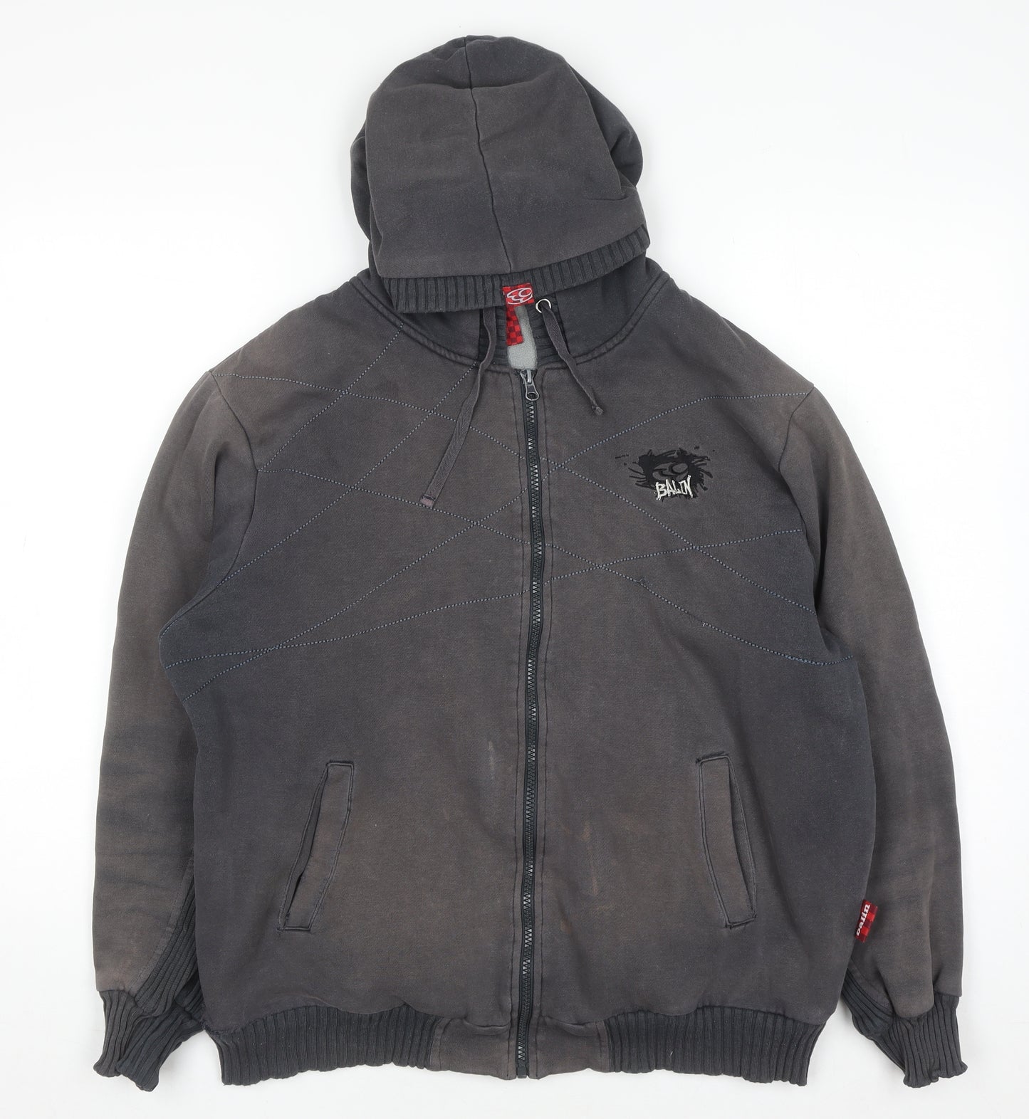 BAUM Men’s Grey Full Zip Fleece Hoodie M Regular Fit