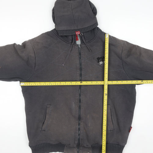 BAUM Men’s Grey Full Zip Fleece Hoodie M Regular Fit