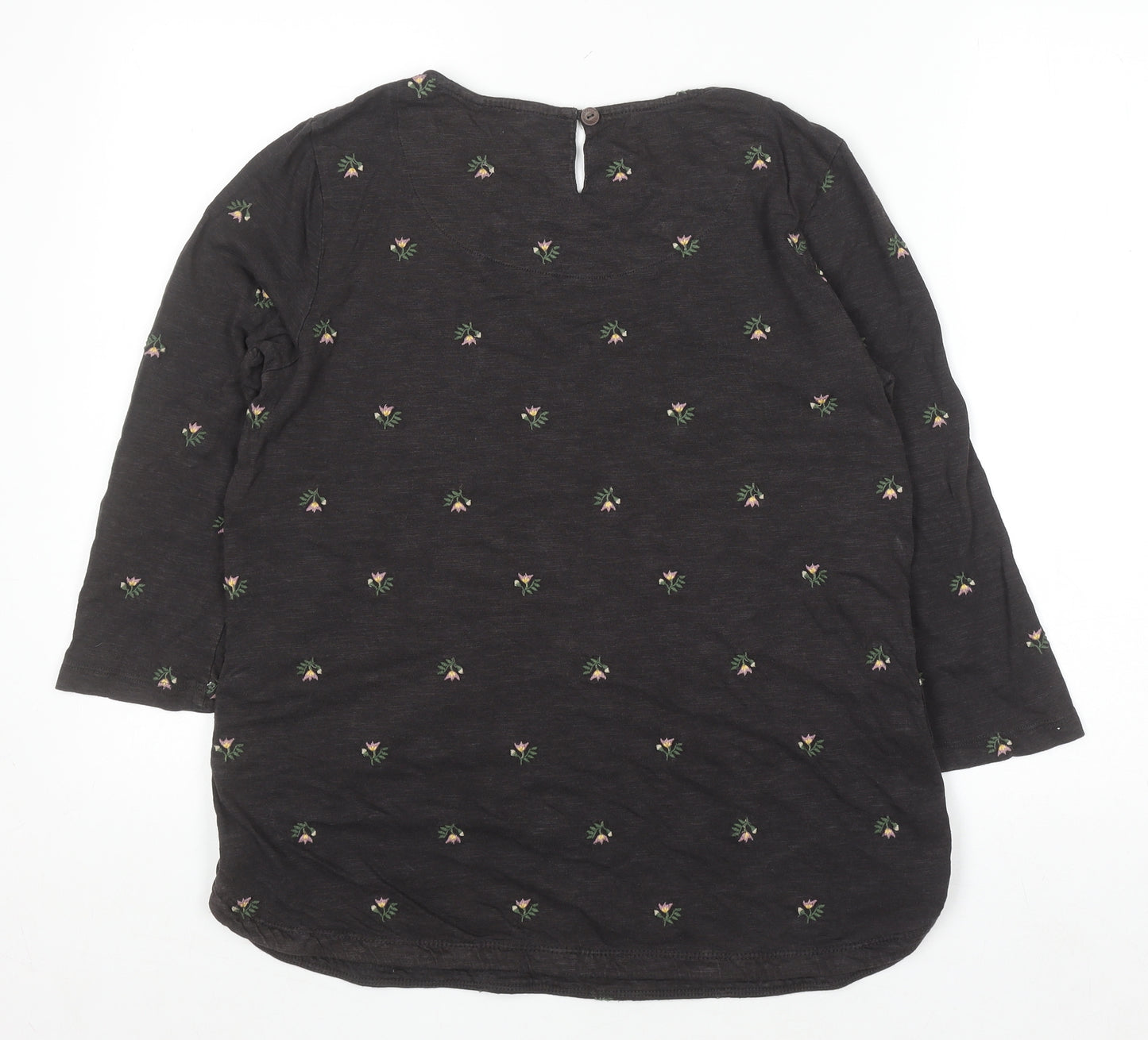 Fat Face Women’s Brown Floral Embroidered Tunic Blouse UK 10