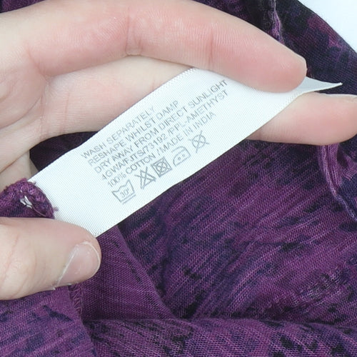 FatFace Women's Purple Floral Cotton Long Sleeve Button-Up Shirt Size 8