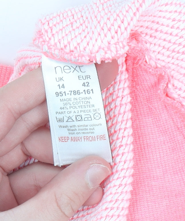 Next Women’s Pink Cotton Blend Short Sleeve Jersey T-Shirt Size 14