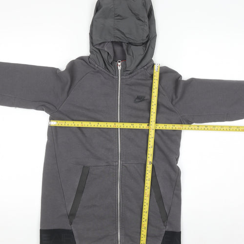 Nike Teens Grey Full Zip Hoodie Air Max Logo L 12-13 Yrs