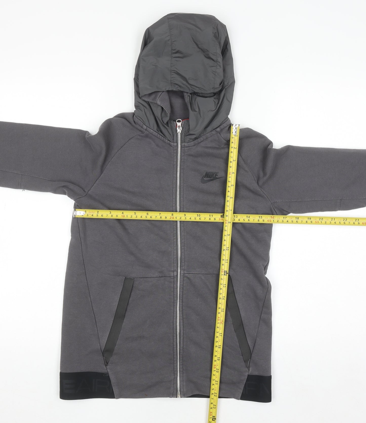 Nike Teens Grey Full Zip Hoodie Air Max Logo L 12-13 Yrs