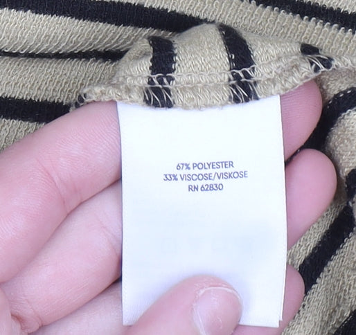 Lands' End Men's Beige Stripe Long Sleeve Casual Top XXL
