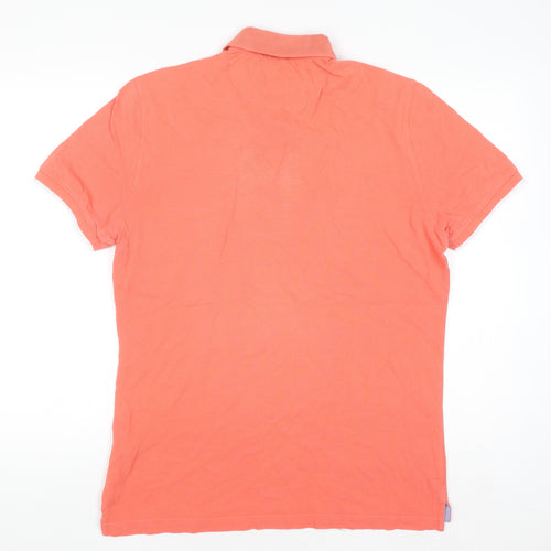 Massimo Dutti Mens Orange Cotton Casual Fit Polo Shirt XL