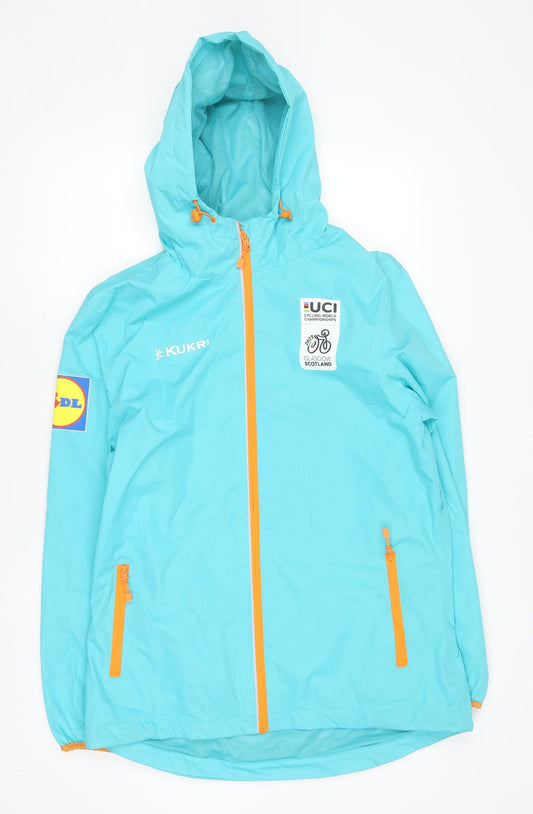 Kukri Womens Blue Hooded Waterproof Jacket Size 12 UCI Glasgow Scotland
