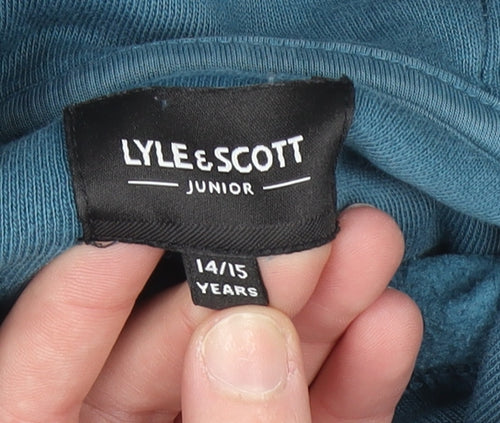Lyle & Scott Junior Boys Ink Blue Pullover Hoodie 14-15 Years Cotton Blend