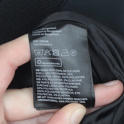 H&M Men's Black Bomber Jacket Size S Regular Fit Casual Zip