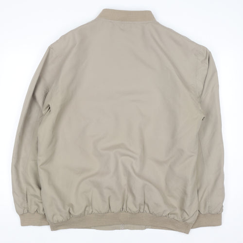 Woodville Mens Beige XL Bomber Jacket Polyester Full Zip Casual