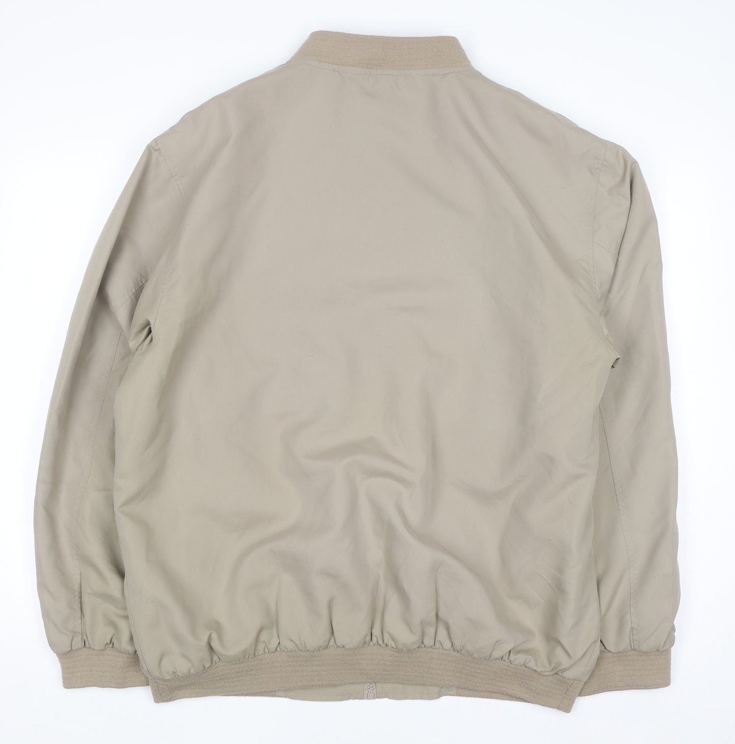 Woodville Mens Beige XL Bomber Jacket Polyester Full Zip Casual
