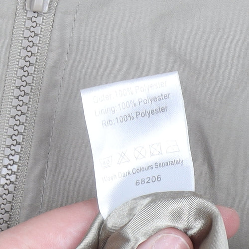 Woodville Mens Beige XL Bomber Jacket Polyester Full Zip Casual